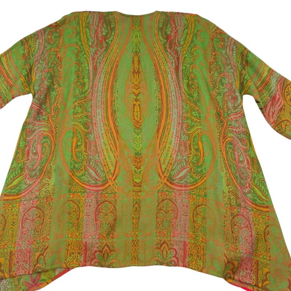 Soft Surroundings Viscose/Wool Artsy Art To Wear Open Front Jacket Women's PS/PM